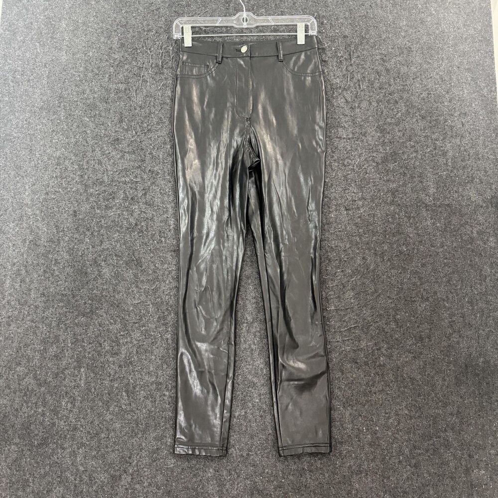 Wilfred Free Aritzia Faux Leather Pants Women's 2 Black Coated Skinny Stretch